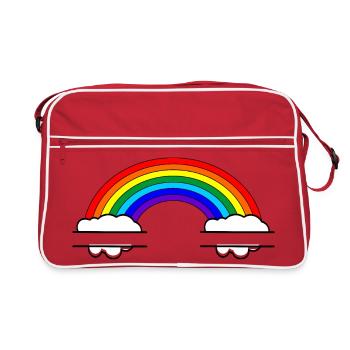 Rainbow with two name bubbles - Retro Bag - red/white - Front