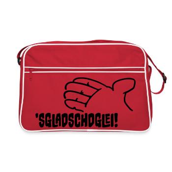 Sgladschdglei! It's about to clap! - Retro Bag - red/white - Front