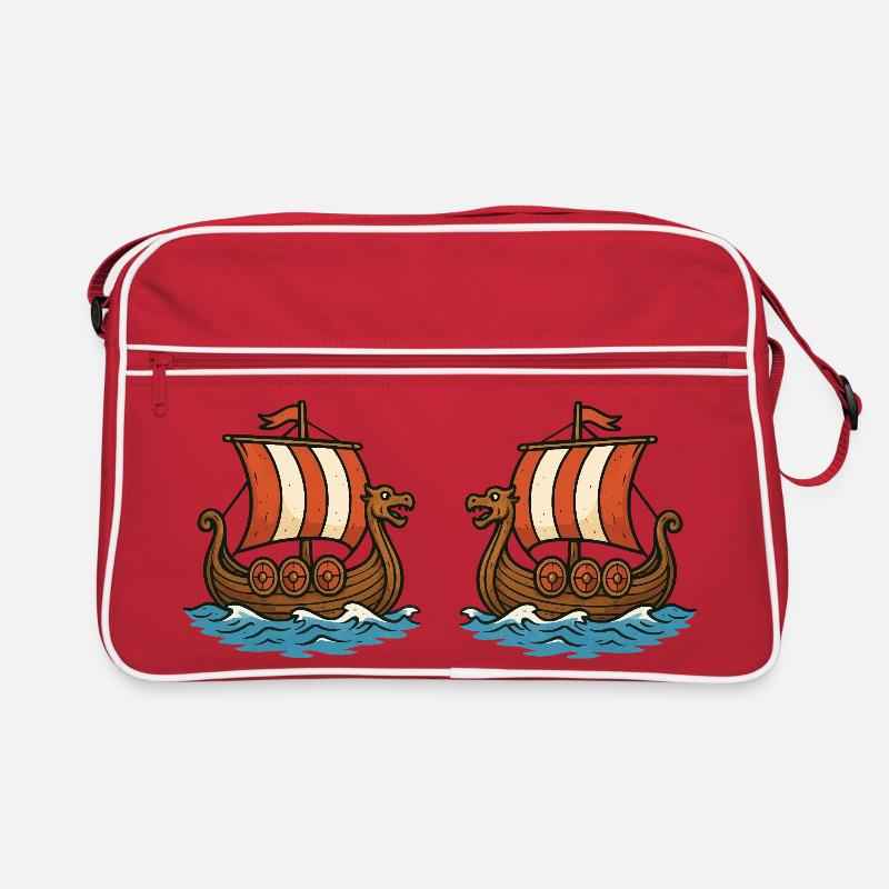 Wikinger Schiffe Retro Tasche