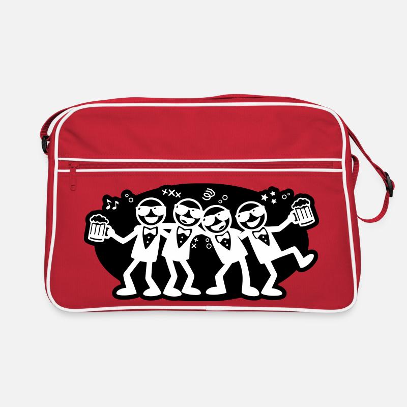 Bräutigam Freunde Gruppe Bier Retro Tasche