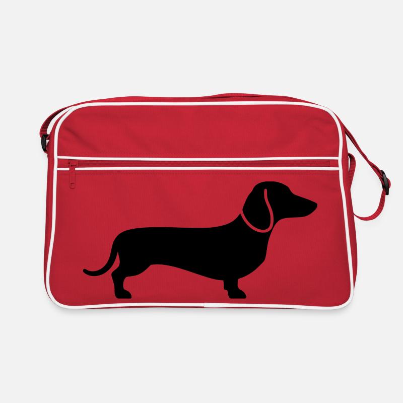 Dackel Teckel Hund Silhouette Vektor Retro Tasche