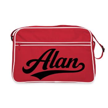 Nom Alan : premier nom de famille - Sac Retro - rouge/blanc - Devant