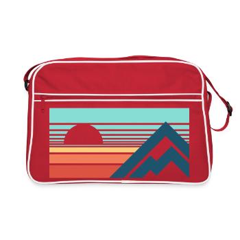 Mountains Sun Abstract - Retro Bag - red/white - Front