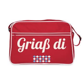 Griaß di – Bavarian dialect greeting Bavaria Evergreen - Retro Bag - red/white - Front