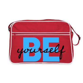 Sois toi-même, motivation en disant Chemise - Sac Retro - rouge/blanc - Devant