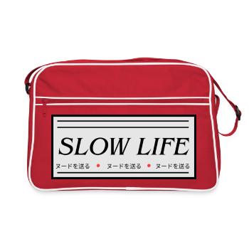 JDM sticker - slow life - Sac Retro - rouge/blanc - Devant