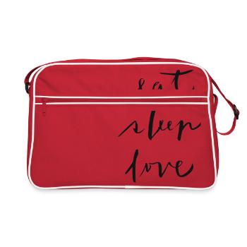 eat-sleep-love - Retro Bag - red/white - Front