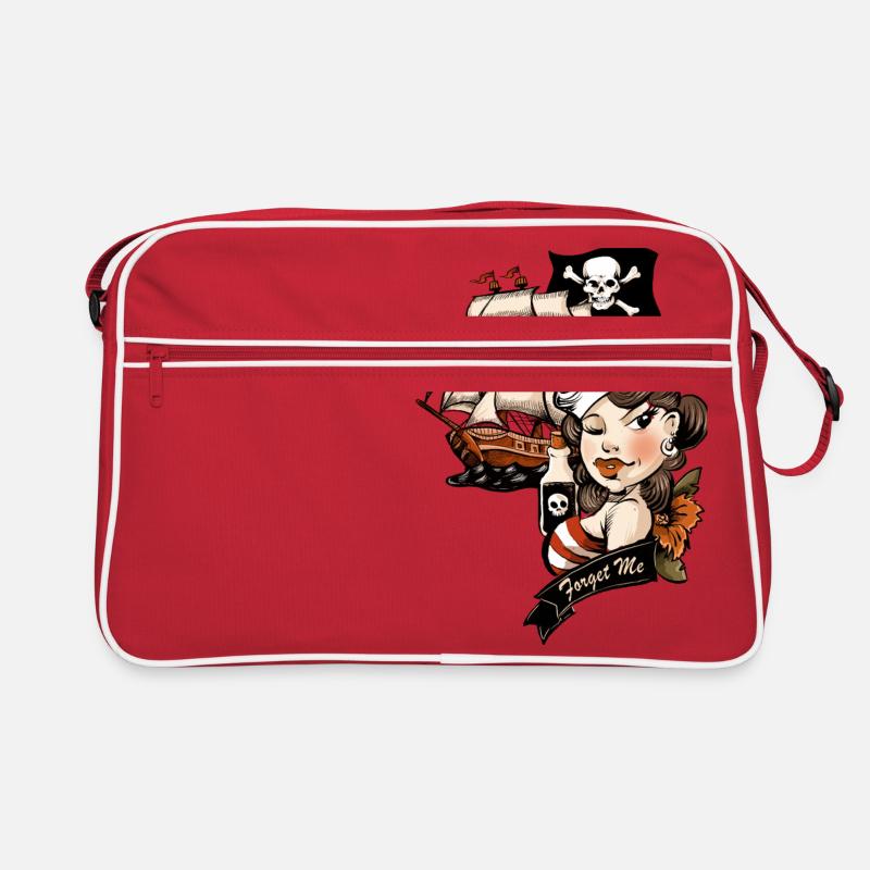 Pirate love tattoo Retro Bag