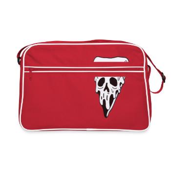 Melting Skull Pizza Slice - Retro Bag - red/white - Front