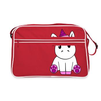 Einhorn - Retro Tasche - Rot/Weiß - Vorne