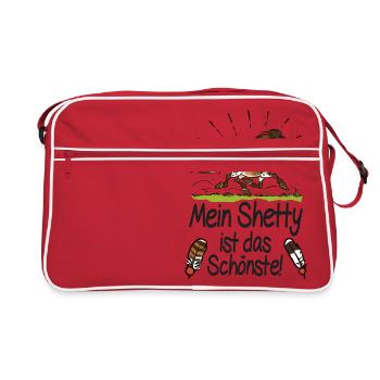 Mein Shetty das Schönste (Text schwartz) - Sac Retro - rouge/blanc - Devant