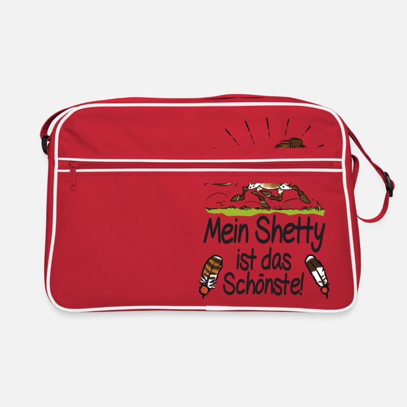 Mein Shetty das Schönste (Text schwarz) - Retro Tasche - Rot/Weiß