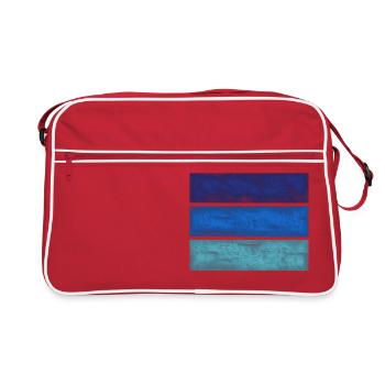 Blue rectangles - Retro Bag - red/white - Front