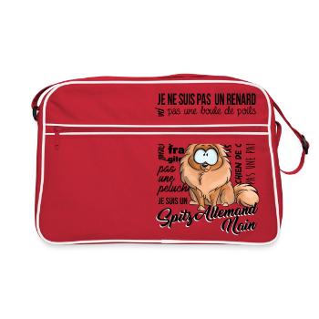 je Suis Spitz Allemand Nain noir - Sac Retro - rouge/blanc - Devant
