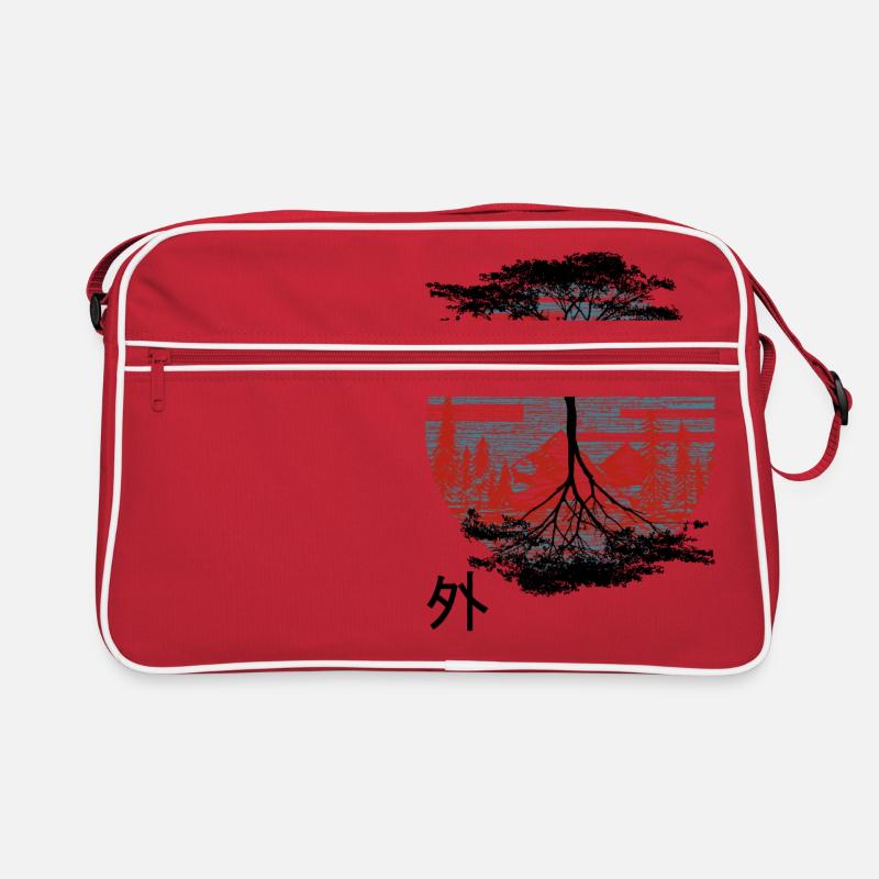 Die Außenseite - Retro Tasche - Rot/Weiß