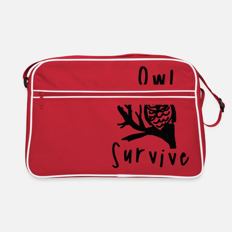 Eule überleben Retro Tasche