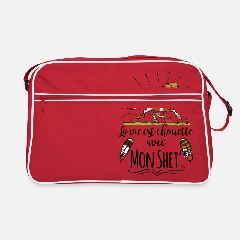 La vie est chouette avec mon shet 2 texte noir Sac Retro