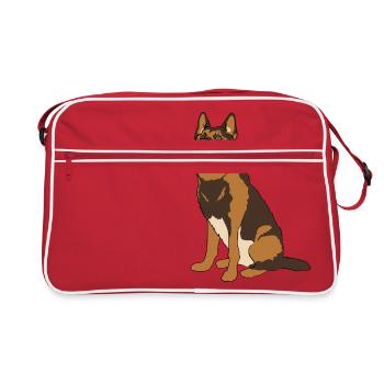 German shepherd dog - Retro Bag - red/white - Front