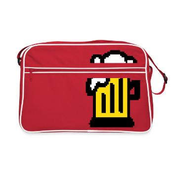 Beer Pixel Art - Retro Bag - red/white - Front