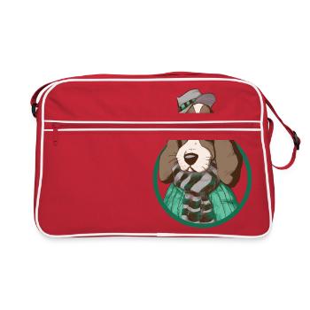 Hund mit HuT - Retro Bag - red/white - Front