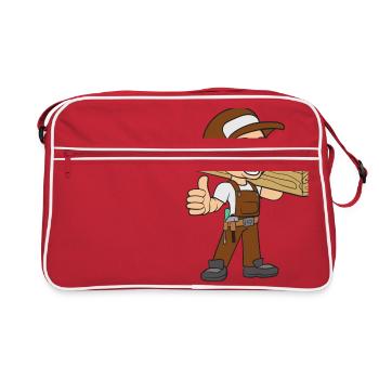 Tischler Zimmermann - Retro Tasche - Rot/Weiß - Vorne