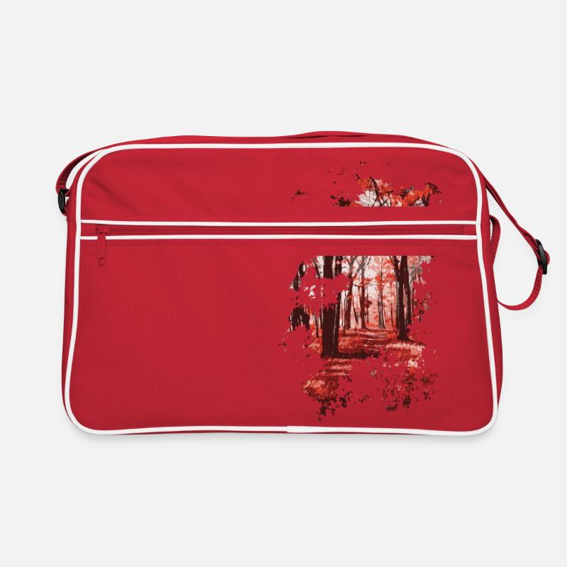 Wald - Retro Tasche - Rot/Weiß