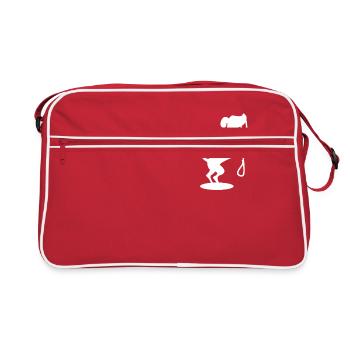 Dog leash dog wants to go for a walk - Retro Bag - red/white - Front
