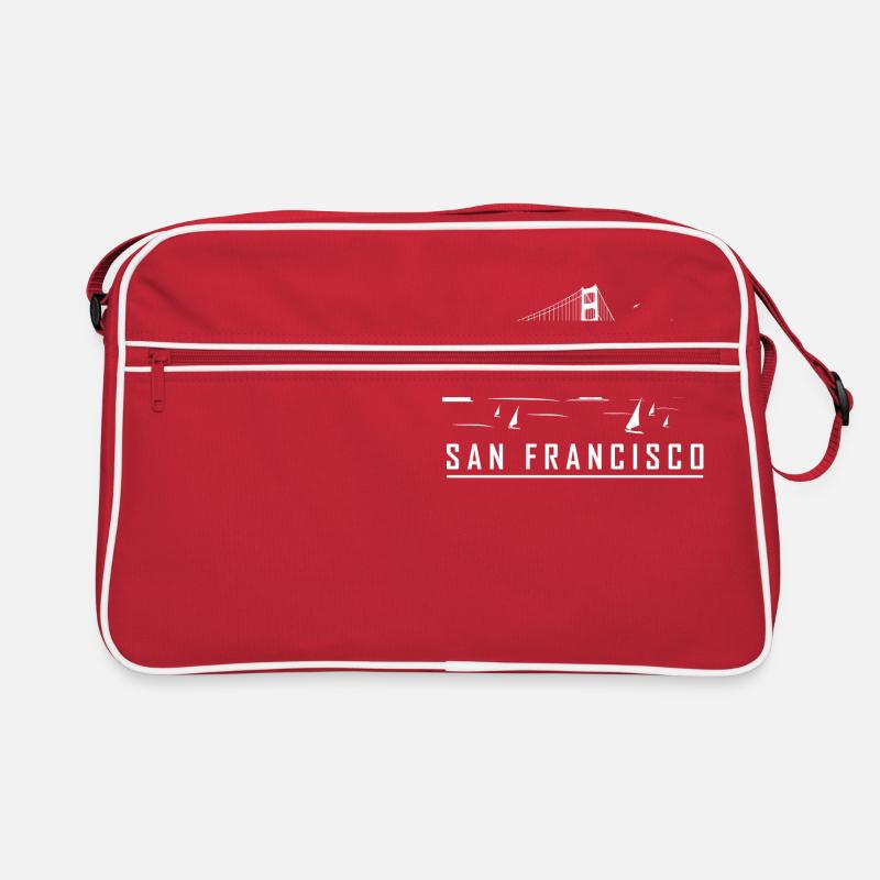 San Francisco - Retro Tasche - Rot/Weiß
