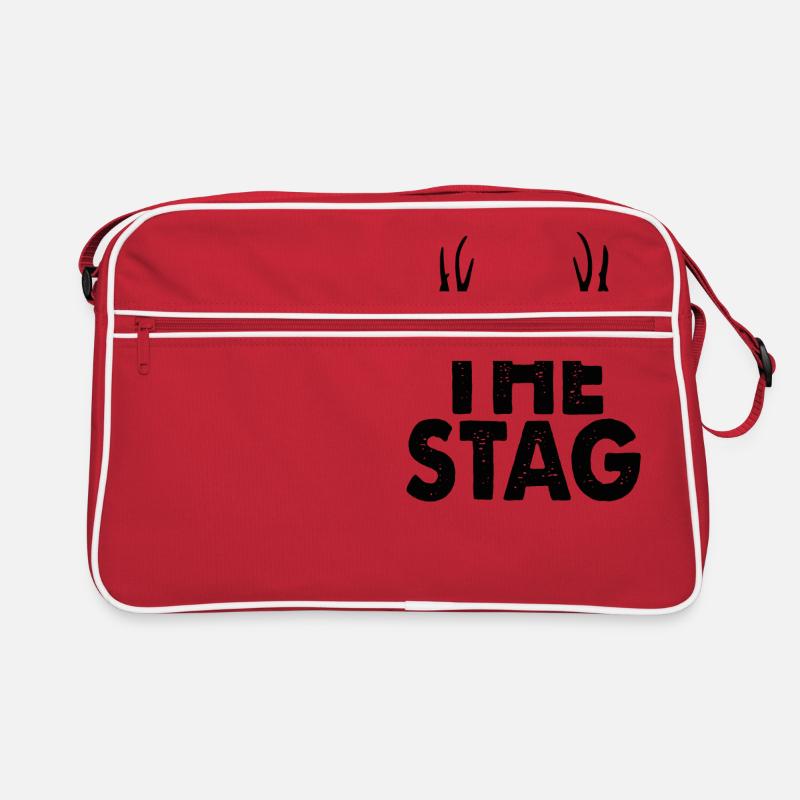 Der Hirsch - Retro Tasche - Rot/Weiß