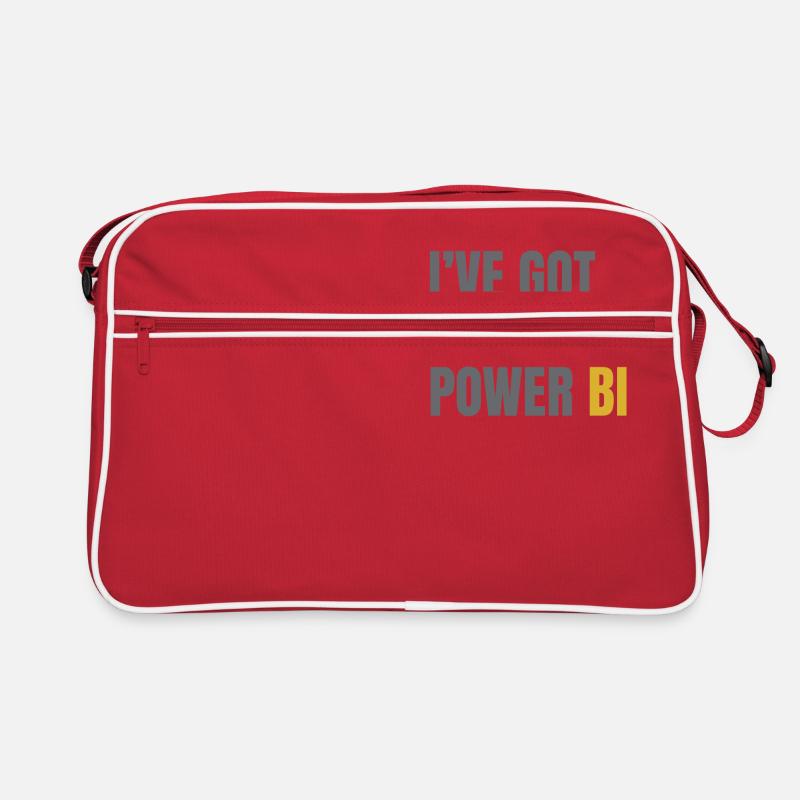 POWER BI - Retro Tasche - Rot/Weiß
