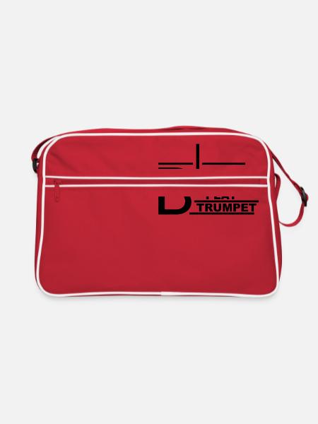 Be happy play Trumpet - Retro Tasche - Rot/Weiß - Vorne