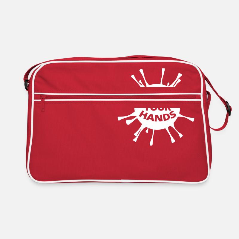 Lavez-vous les mains en blanc Sac Retro