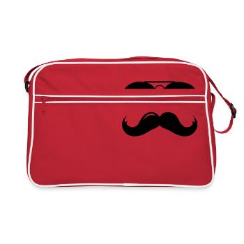 Moustache macho - Sac Retro - rouge/blanc - Devant