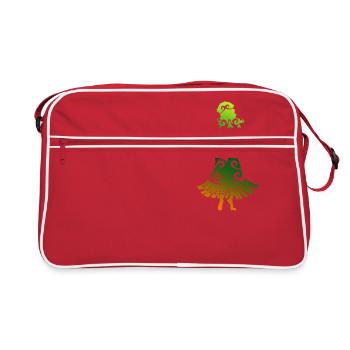 Hawaii hula dancer Polynesian Tribal Tattoo - Retro Bag - red/white - Front