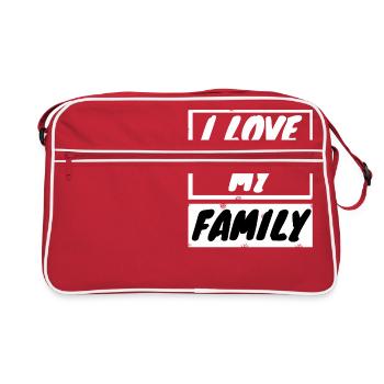 family - I love my family - Sac Retro - rouge/blanc - Devant