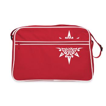 Symbole de guerrier aztèque Montezuma - Sac Retro - rouge/blanc - Devant