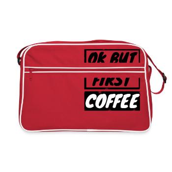 coffee - OK but first coffee - Retro Tasche - Rot/Weiß - Vorne