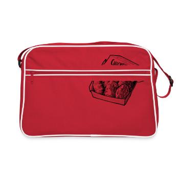 Dessin de pépites de poulet - Sac Retro - rouge/blanc - Devant
