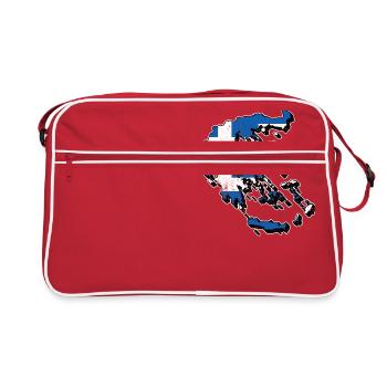 Grèce Grecs Carte Vacances Voyage Cadeau - Sac Retro - rouge/blanc - Devant