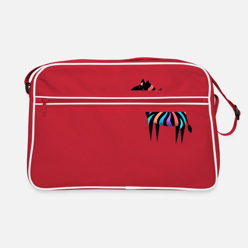Sei anders! Süßes lächelndes buntes Zebra Retro Tasche