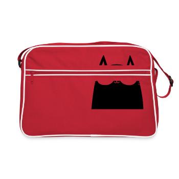 chat avec des lunettes - Sac Retro - rouge/blanc - Devant