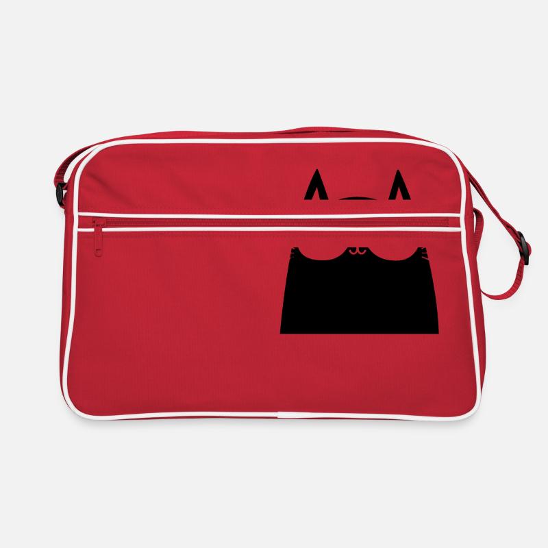cat with glasses - Retro Bag - red/white