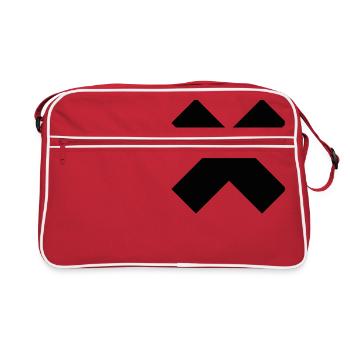 croix noire croix noire stop anti interdite vierge - Sac Retro - rouge/blanc - Devant