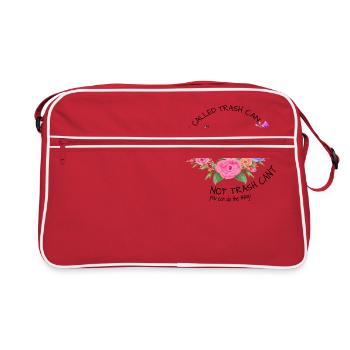 Opossum mit Blumen Tee - Retro Tasche - Rot/Weiß - Vorne