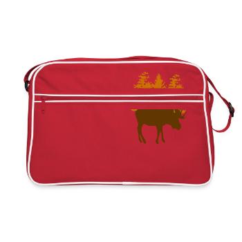 Elch - Retro Tasche - Rot/Weiß - Vorne