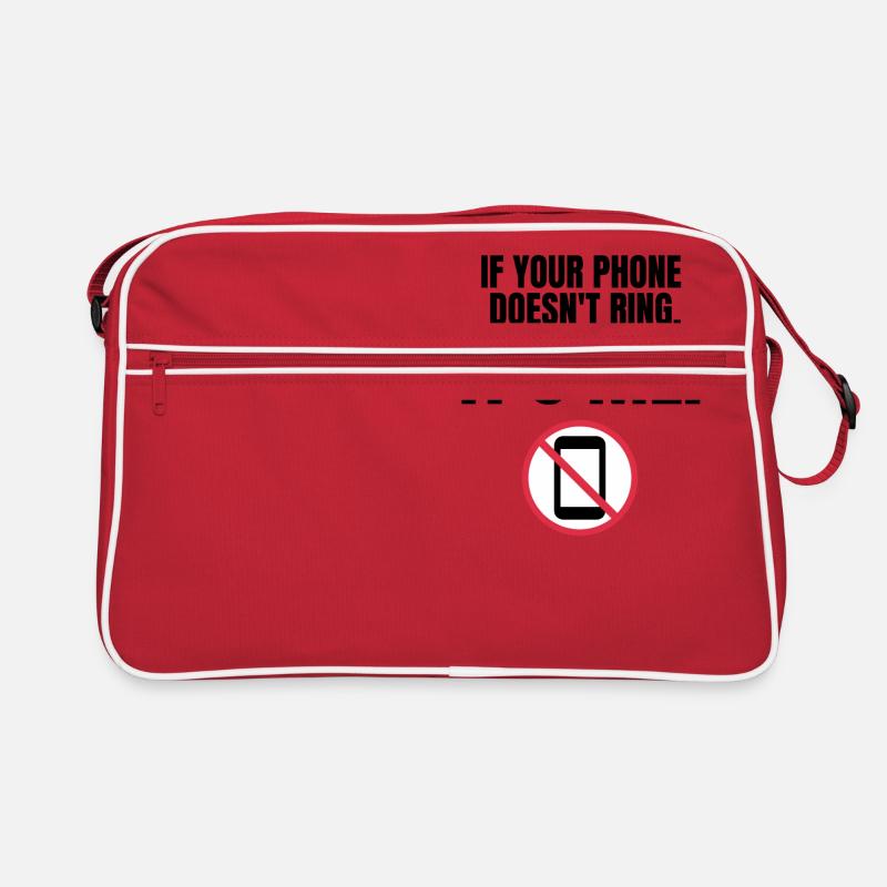 Autism Memes If Your Phone Doesn't Ring, It's Me - Retro Bag - red/white