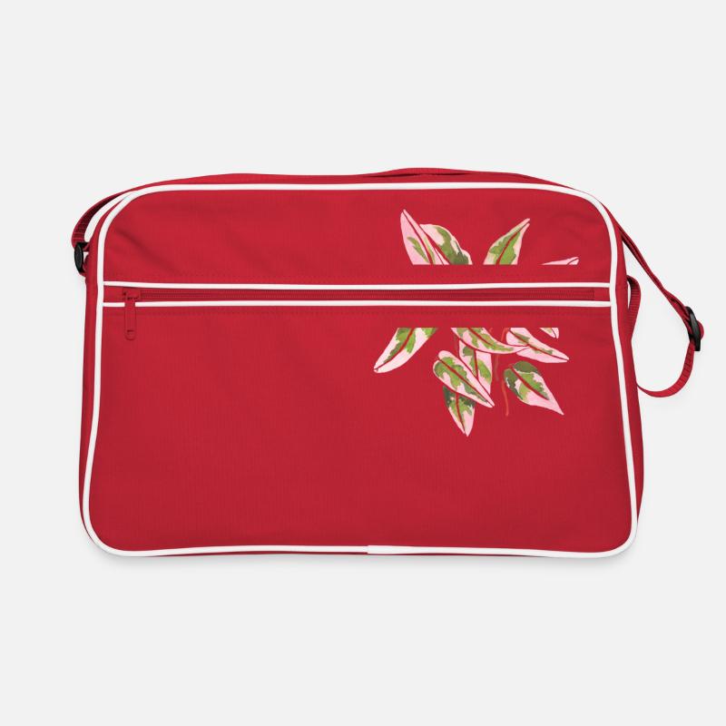 Triostar Stromanthe aquarelle feuilles roses - Sac Retro - rouge/blanc