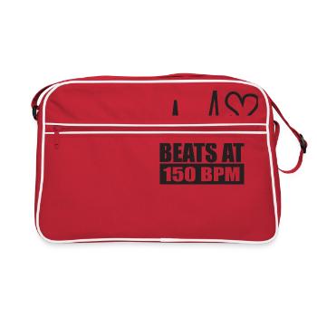 Mon cœur bat à 150 BPM - Sac Retro - rouge/blanc - Devant