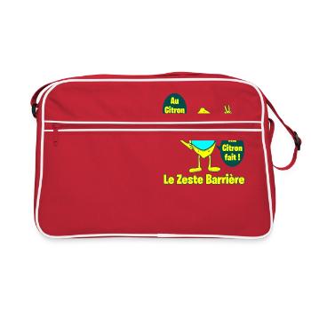 LE ZESTE BARRIÈRE, AU CITRON DIT, AU CITRON FAIT ! - Sac Retro - rouge/blanc - Devant
