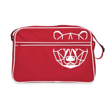 Bear composed of geometric shapes - Retro Bag - red/white - Front